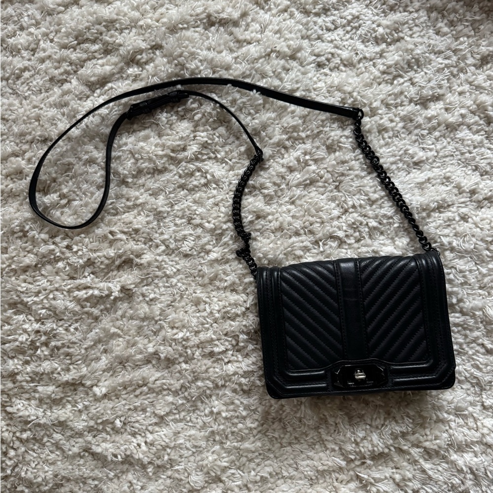 Rebecca Minkoff Black Chevron Crossbody Bag